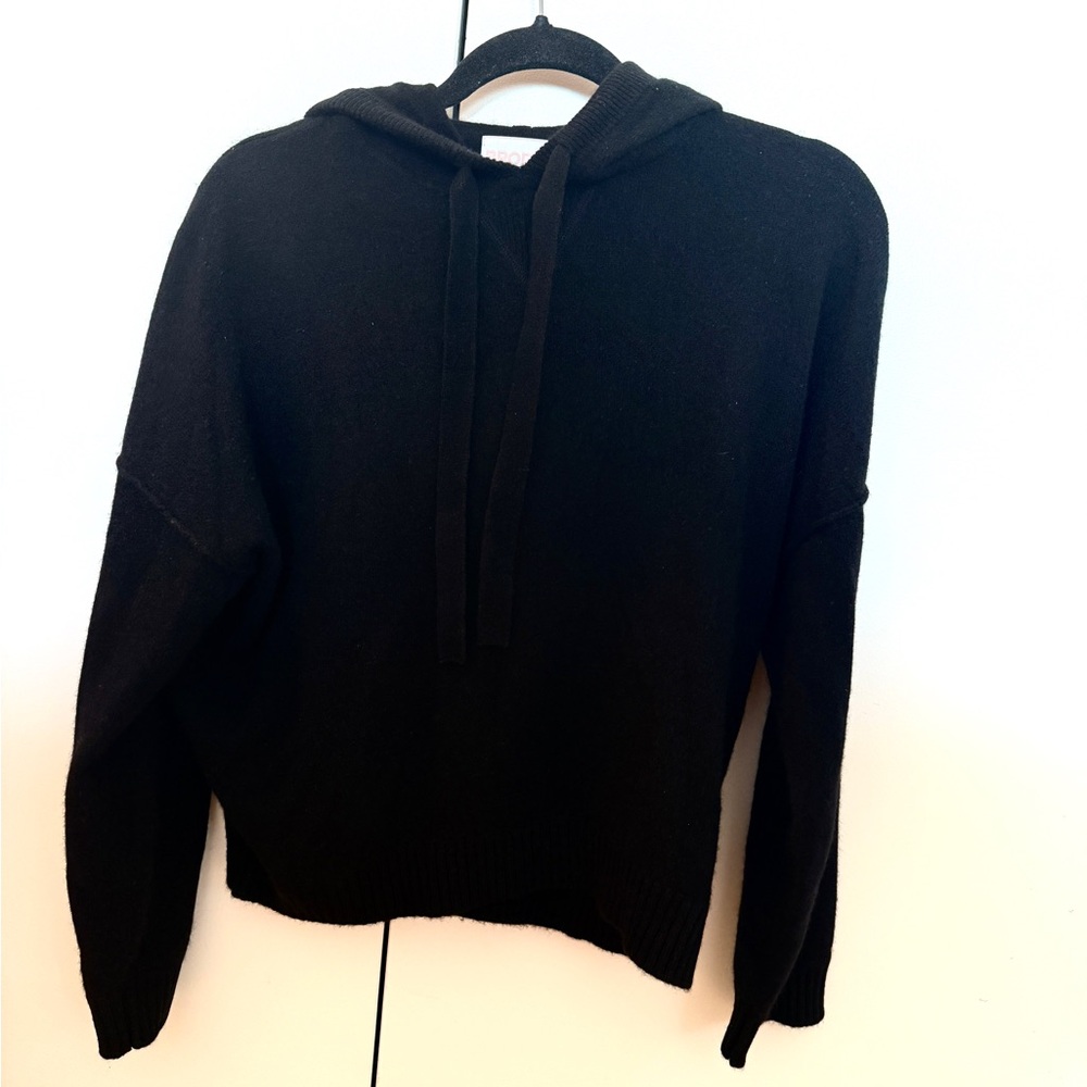 Brodie Cashmere Black Hooded Cashmere Sweater